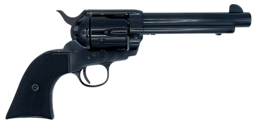 Taylors & Company  1873 Pietta 45 Colt (Long Colt) 6 Shot 5.50" Overall Blued Steel Round Barrel, Cylinder & Frame, Black Checkered Plastic Navy Grip, Exposed Hammer