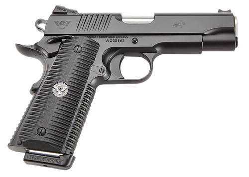 Wilson Combat ACPFS9A ACP Full-Size SAO 9mm Luger 5" 10+1 Black Armor-Tuff Carbon Steel Frame/Slide Black G10 Eagle Claw Grips Ambi Thumb Safety