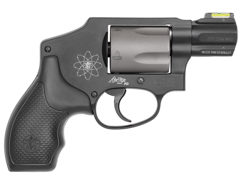 Smith & Wesson 163062 Model 340 Personal Defense 357 Mag Or 38 S&W Spl +P 1.88" Black Stainless Steel Barrel, 5rd Titanium Cylinder , Black Scandium Alloy J-Frame , HiViz Fiber Optic Green Front Sight