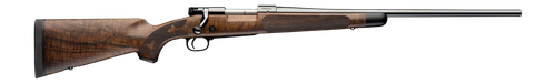 Winchester Repeating Arms 535248299 Model 70 Super Grade 6.8 Western 3+1 24" Blue Polished Target Crown Barrel, Blue Polished Steel Drilled & Tapped Receiver, Gloss AAA Claro Walnut Fixed Stock, Right