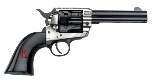 Pietta PFI357PR434BP 1873 Great Western II Pendleton Round?Up 357 Mag 6 Shot 4.75" Blued Engraved Barrel & Cylinder, Ultra Black Engraved Grip, Exposed Hammer