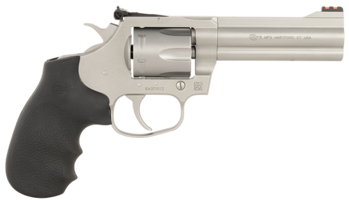 Colt Mfg KCOBRASM4RTS King Cobra Target 357 Mag 6 Shot 4.25" Matte Stainless Steel Barrel, Cylinder & Frame, Black Hogue Overmolded Grips, Exposed Hammer