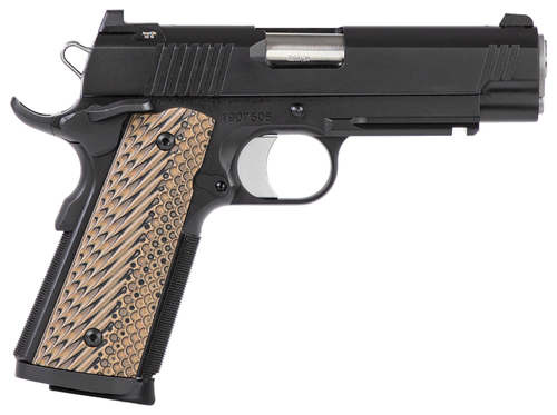 Dan Wesson 01808 Specialist Commander 45 ACP 8+1 4.25" Stainless Steel Barrel, Black Duty Serrated Stainless Steel Slide & Frame w/Picatinny Rail, Black/Brown G10 Grip, Ambidextrous