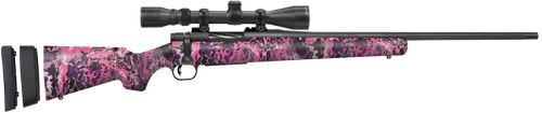 Mossberg 28258 Patriot Super Bantam w/Optic 350 Legend 4+1 22" Matte Blued Fluted Threaded Barrel, Matte Blued Drilled & Tapped Receiver, Adj LOP Muddy Girl Wild Synthetic Stock, 3-9x40mm Duplex
