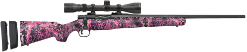 Mossberg 28258 Patriot Super Bantam w/Optic 350 Legend 4+1 22" Matte Blued Fluted Threaded Barrel, Matte Blued Drilled & Tapped Receiver, Adj LOP Muddy Girl Wild Synthetic Stock, 3-9x40mm Duplex