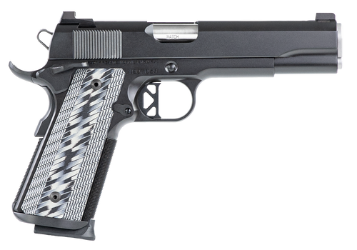 Dan Wesson 01823 Valor  45 ACP 8+1 5" Stainless Steel Barrel, Black Duty Serrated Stainless Steel Slide & Frame w/Picatinny Rail & Beavertail, Gray G10 Grip, Ambidextrous