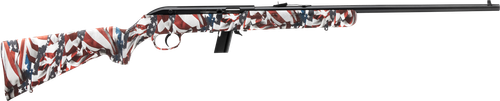 Savage Arms 40222 64 F Full Size 22 LR 10+1 21" Matte Black Carbon Steel Barrel, Matte Black Grooved Carbon Steel Receiver, American Flag Fixed Synthetic Stock, Right Hand