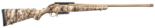 Ruger 26923 American  Full Size 7mm-08 Rem 3+1 22" Burnt Bronze Cerakote Threaded Barrel, Picatinny Rail Steel Receiver, GoWild Camo I-M Brush Fixed Synthetic Stock, Right Hand