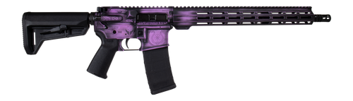 Shark Coast Tactical 300-133-1000-25 Valkyrie 5.56 NATO 30+1 16" Black Melonite Threaded Barrel, Distressed Purple Cerakote w/Norse Engraving Aluminum Receiver w/Picatinny Rail, M-LOK Handguard, Magpu