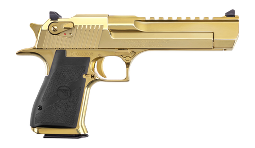 Magnum Research DE44ZNG Desert Eagle Mark XIX 44 Mag 7+1 6" Picatinny Rail Barrel, Gold Zirconium Nitride Serrated Slide & Frame