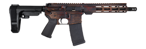 Shark Coast Tactical SCC07275RUST-P Rust 5.56 NATO 30+1 10.50" Black Nitride Threaded Barrel, Aluminum Receiver w/Picatinny Rail, M-LOK Handguard, Polymer SB Tactical SBA3 Brace, Magpul MOE Grip, Righ