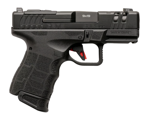 Sarsilmaz SAR9SCG3BL10 SAR9 Gen3 Sub-Compact 9mm Luger 10+1 3.30" Black Barrel, Black Steel Optic Cut/Serrated Slide, Black Polymer Frame w/Picatinny Rail, Textured Grip, RMSc Footprint