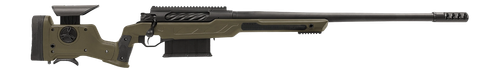 Cadex Inc CDXBMGQUA5029HI20I1J5N BMG Quake  50 BMG 3+1 29" Black DLC Match Grade Threaded Barrel, Black DLC Receiver w/Picatinny Rail, Adj Cheek Piece & LOP OD Green Polymer Stock