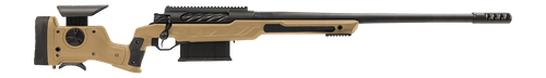 Cadex Inc CDXBMGQUA5029HI20I1J5N BMG Quake  50 BMG 3+1 29" Black DLC Match Grade Threaded Barrel, Black DLC Receiver w/Picatinny Rail, Adj Cheek Piece & LOP Hybrid Tan Polymer Stock