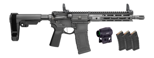 Springfield Armory STV995300BLCV2SBAPAC SAINT Victor Gear Pac 300 Blackout 10+1 9.50" Black Nitride Threaded Barrel, Black Hardcoat Anodize Aluminum Receiver w/ Rail, M-LOK Handguard, Black Polymer SB