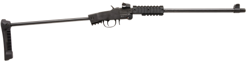 Chiappa Firearms 500265 Little Badger Xtreme Full Size 22 LR 1 Shot, 16.50" Black Steel Threaded Barrel, Black Quad Picatinny Receiver, Black Folding Steel Rod Stock, Right Hand