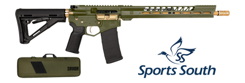 Diamondback DB175AK802 DB15  Sports South Exclusive 5.56 NATO 30+1 16" Gold Cerakote Threaded Barrel, Green Cerakote w/Gold Accents Aluminum Receiver w/Picatinny Rail, M-LOK Handguard, Magpul MOE Blac