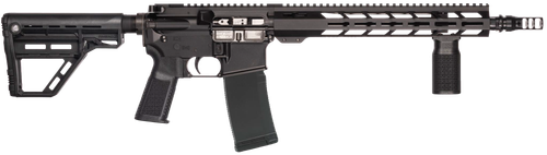 Patriot Ordnance Factory 02548 P-15 Base SMU 300 Blackout 30+1 13.75" Black Nitride Match Grade Barrel, Black Anodized Aluminum Receiver w/Picatinny Rail, M-LOK Handguard, Black Amend2 Adjustable Poly
