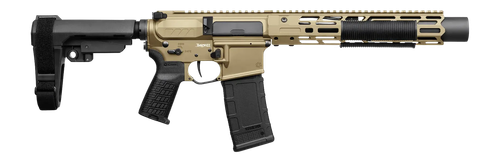 CMMG 30A0ED0-CT Zeroed Banshee Mk4 300 Blackout 30+1 6.50" Black Nitride Threaded Barrel, Coyote Tan Cerakote Aluminum Receiver w/Picatinny Rail, M-LOK Handguard, Black Polymer CMMG RipBrace, CMMG Zer