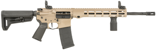 Maxim Defense MXM49735 MD15 L 5.56x45mm NATO 30+1 16" Fluted Barrel, FDE Rec/M-LOK Handguard, Black Magpul Furniture, SL-K Stock, MBUS Sights, Blackout Defense Flat Trigger