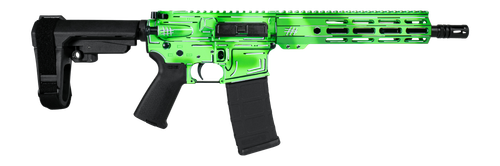 Shark Coast Tactical SCC06247AGRN-P Anime-15 Green 5.56 NATO 30+1 10.50" Black Nitride Threaded Barrel, Green Cerakote Aluminum Receiver w/Picatinny Rail, M-LOK Handguard, Black Polymer SB Tactical SB