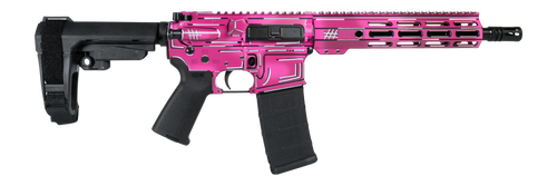 Shark Coast Tactical SCC06254APK-P Anime-15 Pink 5.56 NATO 30+1 10.50" Black Nitride Threaded Barrel, Pink Cerakote Aluminum Receiver w/Picatinny Rail, M-LOK Handguard, Polymer SB Tactical SBA3 Brace,