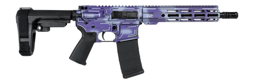Shark Coast Tactical SCC06278APUR-P Anime-15 Purple 5.56 NATO 30+1 10.50" Black Nitride Threaded Barrel, Purple Cerakote Aluminum Receiver w/Picatinny Rail, M-LOK Handguard, Polymer SB Tactical SBA3 B