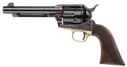 Pietta HF45ALC512NMCW 1873 Great Western II Alchimista II 45 Colt (Long Colt) 6rd 5.50" Blued Steel Barrel & Cylinder, Color Case Hardened Steel Frame, Checkered Walnut Army Grip, Exposed Hammer