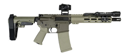 Shark Coast Tactical SCC06803KG300-P Knoll Grass Bundle 300 Blackout 30+1 10" Threaded Barrel, 2-Tone Green Cerakote Aluminum Receiver w/Picatinny Rail, M-LOK Handguard, OD Green Polymer Brace & Grip,