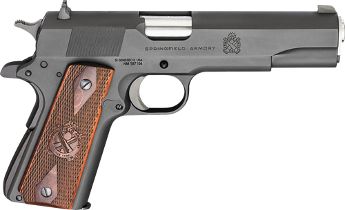 Springfield Armory PB9108LCA 1911 Mil-Spec *CA Compliant 45 ACP 5" 7+1 Black Parkerized Frame Black Parkerized Carbon Steel with Rear Serrations Slide Crossed Cannon Cocobolo Grip