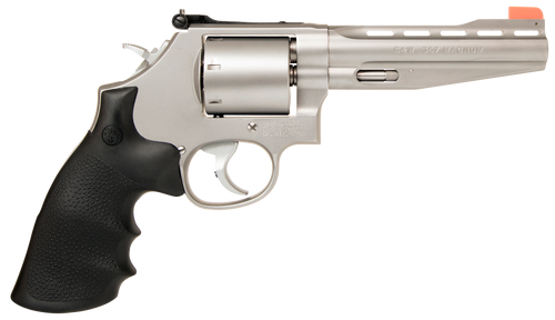 Smith & Wesson 11760 Model 686 Performance Center Plus 357 Mag or 38 S&W Spl +P 5" Stainless Vent Rib Barrel , 7rd Unfluted Stainless Cylinder , Stainless Steel L Frame , Chromed Teardrop Hammer