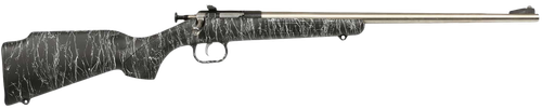 Crickett KSA2444 Gen2  Youth 22 LR 1rd 16.13" Stainless Single Shot Barrel, Stainless Steel Receiver, Black w/White Webbing Fixed Synthetic Stock