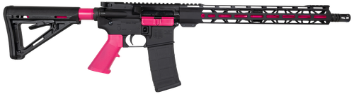 Diamondback DB175AK591 DB15  5.56x45mm NATO 16" 30+1, Black with Prison Pink Accents, Carbon Lower, 15" M-Lok Handguard, Magpul Carbine Stock, A2 Grip