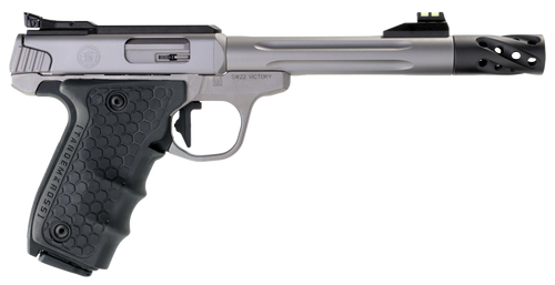 Smith & Wesson 12078 Performance Center Victory Target 22 LR 6" MB 10+1 Stainless Steel Tandemkross Black HiveGrip with Integrated Target Thumb Rest Grip