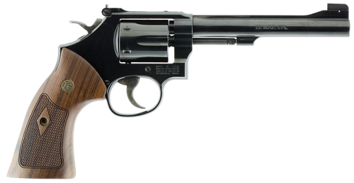 Smith & Wesson 150718 Model 48 Classic 22 WMR Blued Carbon Steel 6" Barrel, 6rd Cylinder & K-Frame,  Wood Grip