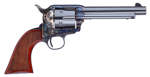 Taylors & Company 556208DE Short Stroke Gunfighter  45 Colt (LC) 6rd 5.50" Blued Cylinder & Barrel Color Case Hardened Steel Frame Checkered Walnut Army Size Grip (Taylor Tuned)
