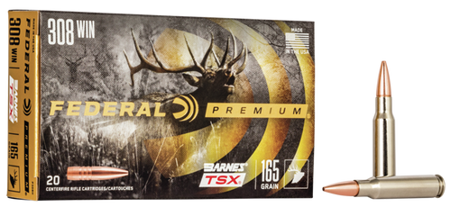 Federal P308H Premium  308Win 165gr Barnes TSX 20 Per Box/10 Case