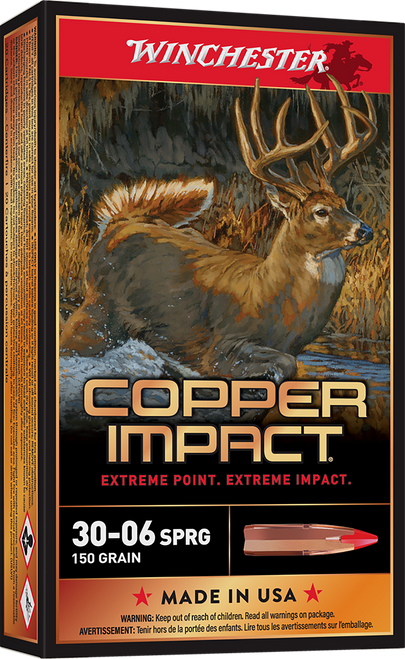 Winchester Ammo X3006CLF Copper Impact  30-06Springfield 150gr Copper Extreme Point Lead Free 20 Per Box/10 Case
