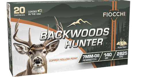 Fiocchi 7MM08BHC Backwoods Hunter  7mm-08Rem 140gr Copper Hollow Point 20 Per Box/10 Case