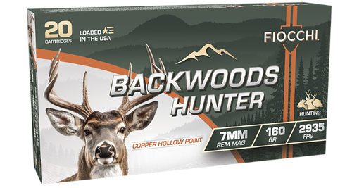 Fiocchi 7RMBHC Backwoods Hunter  7mmRemMag 160gr Copper Hollow Point 20 Per Box/10 Case
