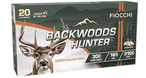 Fiocchi 300WMBHC Backwoods Hunter  300WinMag 165gr Copper Hollow Point 20 Per Box/10 Case