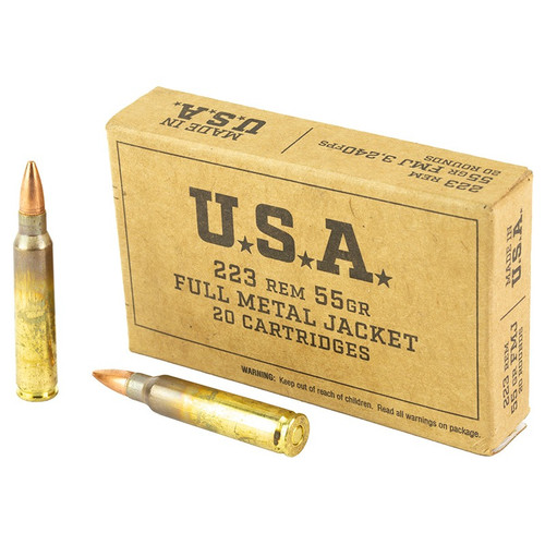 223 Rem 55Gr FMJ LC 20/bx 1000/cs