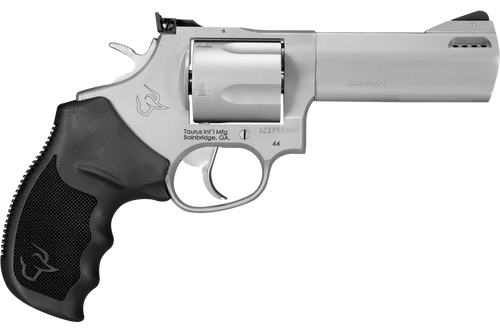 Taurus 2440049TKR Tracker 44 Medium Frame 44 Rem Mag 5rd 4" Matte Stainless Ported Barrel, Cylinder & Frame, Adjustable Rear Sight, Black Rubber Grip, Transfer Bar Safety, Exposed Hammer