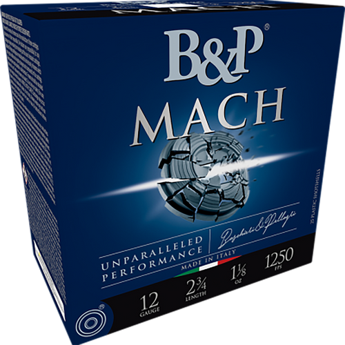B&p Ammunition 12B1F2H8 Mach  12Gauge 2.75" 1oz 8Shot 25 Per Box/10 Case