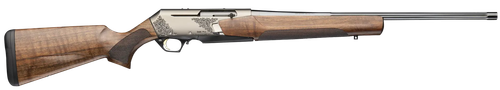 Browning 039009211 BAR MK4 Medallion 243 Win 4+1 22" Polished Blued Fluted Barrel, Satin Nickel Engraved Aluminum Alloy Drilled & Tapped Receiver, Grade III Turkish Walnut Adj Shim Stock