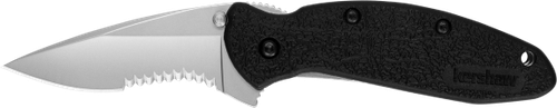 Kershaw 1620ST Scallion  2.40" Folding Drop Point Part Serrated Bead Blasted 420HC SS Blade Black Glass-Filled Nylon  Handle Includes Pocket Clip