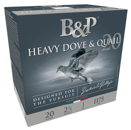 B&P Ammunition 20BD8 Heavy Dove & Quail  20Gauge 2.75" 1oz 8Shot 25 Per Box/10 Case
