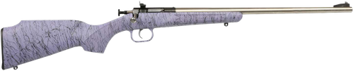 Crickett KSA2445 Gen2  Youth 22 LR 1rd 16.13" Stainless Single Shot Barrel, Stainless Steel Receiver, Purple w/Black Webbing Fixed Synthetic Stock