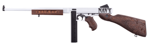 Thompson TM1C5 Navy 250th Anniversary 45 ACP 30+1 16.50" Arctic White & Savage Stainless Cerakote Arctic Steel Barrel & Receiver, Engraved Walnut Fixed Stock, Engraved Wood Grip