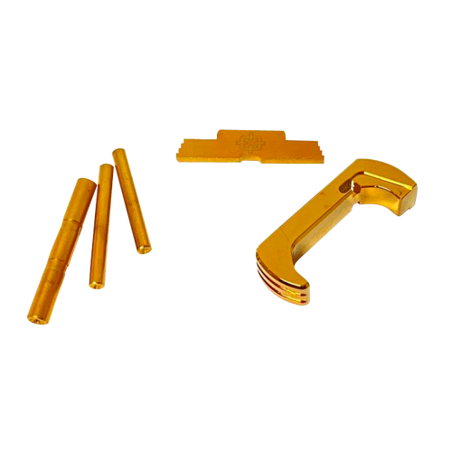 Cross Armory CRG4OKGD 3 Piece Kit  Extended Compatible w/Glock Gen4 Gold Anodized Steel/Aluminum Pistol